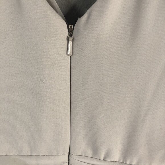 Vivian Diamond Formal Dress Womens 18 Gray Maxi Wedding Ruched Event Occasion - Picture 7 of 16